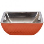 Bon Chef 9334DI Diamond Collection Cold Wave 2 Qt. Stainless Steel Square Triple Wall Bowl