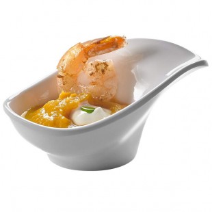 Rosseto MEL004 2 oz. White Melamine Leaf Bowl - 24/Case