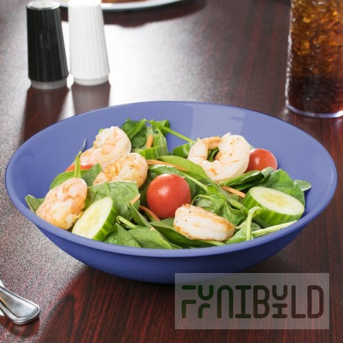 GET B-48-PB Diamond Mardi Gras 1.88 Qt. Peacock Blue Melamine Bowl - 12/Case