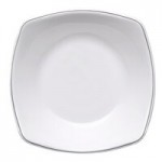 Elite Global Solutions KD506L Viva 18.3 oz. White Round Bowl with Black Trim - 6/Case