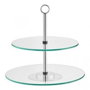 Acopa 3-Tier Glass / Stainless Steel Display Stand