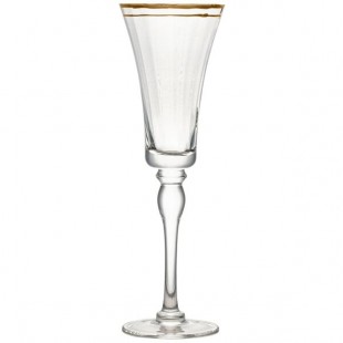 10 Strawberry Street Kate 8 oz. Gold Rimmed Champagne Flute - 4/Pack