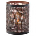 Hollowick 6417 Chantilly Pewter and Gold Perforated Metal Lamp