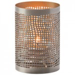 Hollowick 6417 Chantilly Pewter and Gold Perforated Metal Lamp