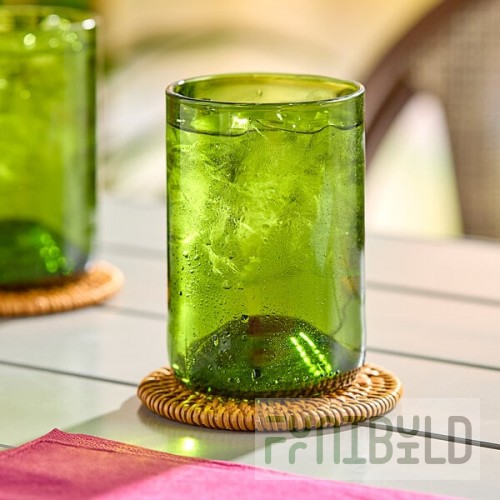 Libbey 97287 12 oz. Customizable Green Repurposed Wine Bottle Tumbler - 12/Case