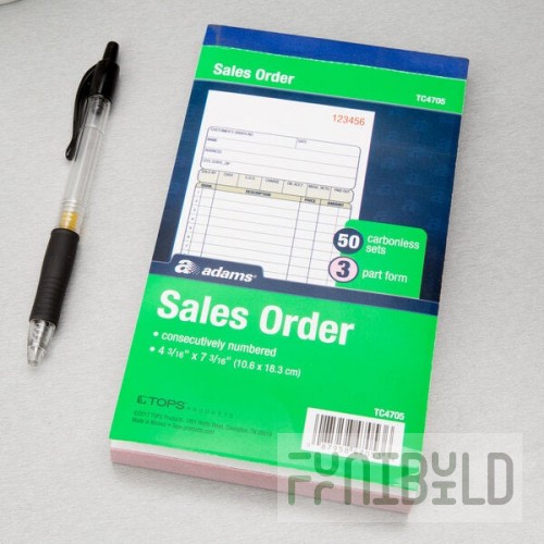 Adams TC4705 3-Part Blue and White Carbonless Sales Order Book with 50 Sheets - 25/Case