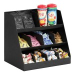 Cal-Mil Classic Black 3-Tier 10-Compartment Plastic Condiment Organizer