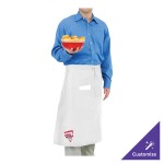 Chef Revival White Poly-Cotton Customizable Bistro Apron with 1 Pocket - 30