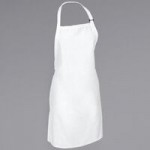 Mercer Culinary M61110RD Genesis® Red Poly-Cotton Bib Apron with Adjustable Neck and 1 Pocket - 33