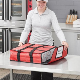 Choice Insulated Pizza Delivery Bag Red Vinyl, 18