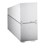 KleanTake by ServSense Stainless Steel Countertop 8-44 oz. Cup Dispenser Cabinet with Lid / Straw / Condiment Organizer - 1 Slot