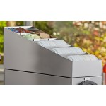 KleanTake by ServSense Stainless Steel Countertop 8-44 oz. Cup Dispenser Cabinet with Lid / Straw / Condiment Organizer - 1 Slot