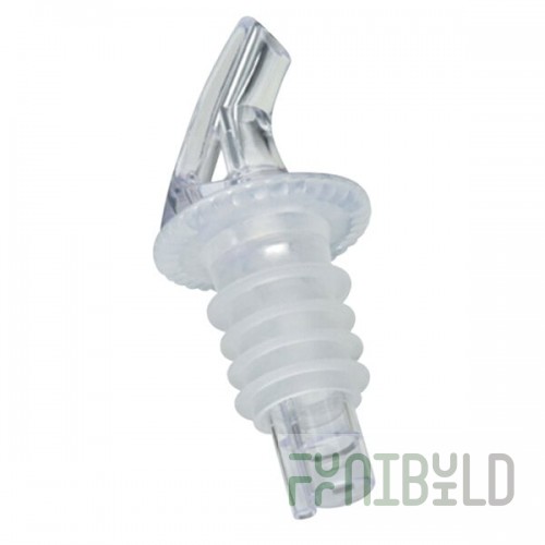 Precision Pours Free Flow Crystal Clear Heavy Cork Liquor Pourer 999 CL H - 12/Case