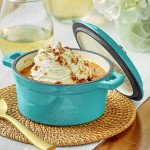 Valor 16 oz. Aqua Sky Enameled Mini Cast Iron Pot with Cover