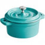 Valor 16 oz. Aqua Sky Enameled Mini Cast Iron Pot with Cover