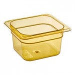 Carlisle 10420B13 StorPlus 1/2 Size Amber High Heat Plastic Food Pan - 2 1/2 Carlisle 10420B13 StorPlus 1/2 Size Amber High Heat Plastic Food Pan - 2 1/2