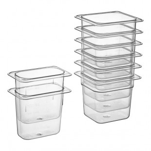 Vigor 8-Piece 1/6 & 1/9 Size Clear Polycarbonate Food Pan Set for 27 Vigor 8-Piece 1/6 & 1/9 Size Clear Polycarbonate Food Pan Set for 27