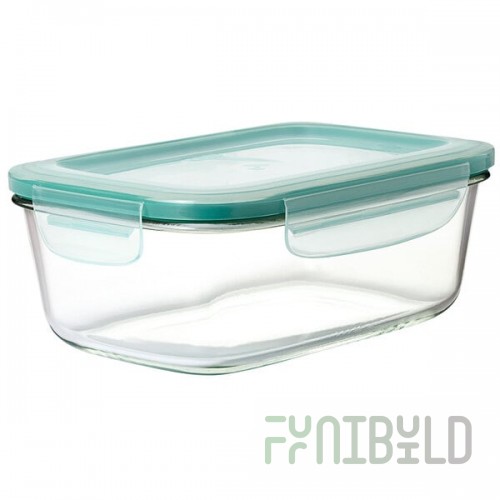 OXO Good Grips SmartSeal 8 Cup Clear Rectangular Glass Container with Leakproof Snap-On Lid
