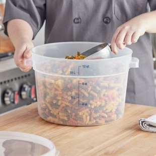 Vigor 12 Qt. Translucent Round Polypropylene Food Storage Container Vigor 12 Qt. Translucent Round Polypropylene Food Storage Container