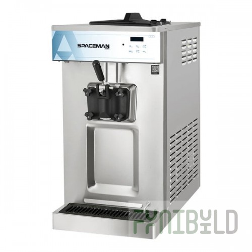 Spaceman 6236-C Gravity-Fed Single Flavor High Output Countertop Soft Serve Ice Cream Machine with 1 Hopper - 208-230V