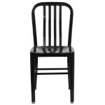 Flash Furniture CH-61200-18-BK-GG Black Metal Indoor / Outdoor Chair with Vertical Slat Back Flash Furniture CH-61200-18-BK-GG Black Metal Indoor / Outdoor Chair with Vertical Slat Back