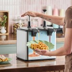 Server EZT 85899 EZ-Topper 48 oz. 4-Pouch Twin Topping Warmer with Heated Spout - 120V, 400W