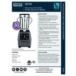 Waring CB15V 1 Gallon Variable Speed Food Blender with Stainless Steel Container - 120V Waring CB15V 1 Gallon Variable Speed Food Blender with Stainless Steel Container - 120V