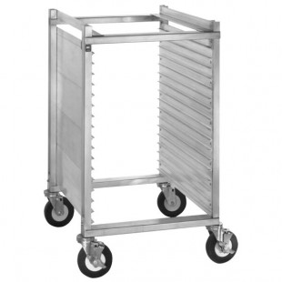Cres Cor 282-1815 15 Pan End Load Half Height Aluminum Bun / Sheet Pan Rack / Mobile Work Station with Extruded Sidewalls - Assembled Cres Cor 282-1815 15 Pan End Load Half Height Aluminum Bun / Sheet Pan Rack / Mobile Work Station with Extruded Sidewalls - Assembled