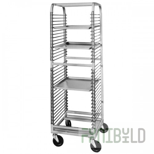 Channel 566NS 33 Pan End Load Stainless Steel Bun / Sheet Pan Rack with Wire Slides - Assembled