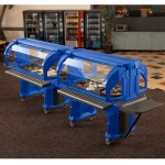 Cambro VBRLHD6186 Navy Blue 6' Versa Food / Salad Bar with Heavy Duty Casters - Low Height Cambro VBRLHD6186 Navy Blue 6' Versa Food / Salad Bar with Heavy Duty Casters - Low Height