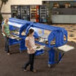 Cambro VBRLHD6186 Navy Blue 6' Versa Food / Salad Bar with Heavy Duty Casters - Low Height Cambro VBRLHD6186 Navy Blue 6' Versa Food / Salad Bar with Heavy Duty Casters - Low Height