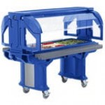 Cambro VBRLHD6186 Navy Blue 6' Versa Food / Salad Bar with Heavy Duty Casters - Low Height Cambro VBRLHD6186 Navy Blue 6' Versa Food / Salad Bar with Heavy Duty Casters - Low Height