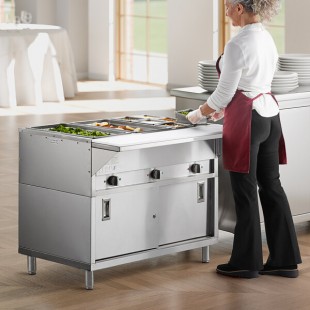 ServIt Three Pan Sealed Well Electric Steam Table with Fully Enclosed Base - 120V, 1,500W