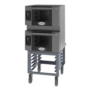Cadco Bakerlux Station BLS-4HTD-2 Double Stacked 4-Shelf Half Size Heavy-Duty Digital Countertop Convection Ovens with Touch Control Panels and Stand - 208-240V Cadco Bakerlux Station BLS-4HTD-2 Double Stacked 4-Shelf Half Size Heavy-Duty Digital Countertop Convection Ovens with Touch Control Panels and Stand - 208-240V