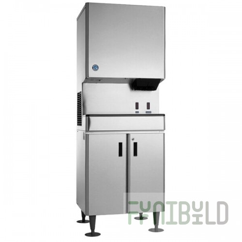 Hoshizaki DCM-500BAH-OS Opti-Serve Hands-Free Cubelet Ice Maker and Water Dispenser with Floor Stand - 618 lb. Per Day, 40 lb. Storage