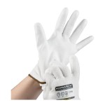 Cordova Monarch White Engineered Fiber Cut Resistant Gloves with White Polyurethane Palm Coating - Extra Large