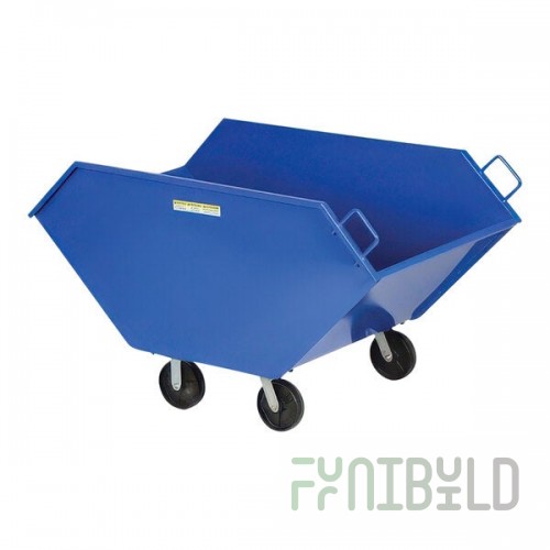 Vestil CHIP-26.7 26.7 Cu. Ft. Blue Steel Chip and Waste Truck with 8