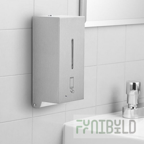 Bobrick B-2013 800 mL Stainless Steel Automatic Hands-Free Foaming Hand / Dish Soap Dispenser