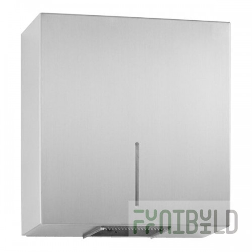 Bobrick Fino B-9890 Surface-Mounted Stainless Steel Single Jumbo Roll Toilet Tissue Holder with Satin Finish