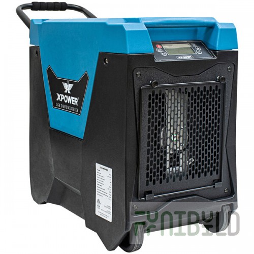 XPOWER XD-85L2-Blue 145 Pint Commercial Dehumidifier with Automatic Purge Pump, Drainage Hose, Handle, and Wheels