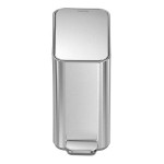 simplehuman CW2096 1.3 Gallon / 5 Liter Brushed Stainless Steel Rectangular Slim Step-On Trash Can with Liner Pocket