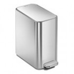 simplehuman CW2096 1.3 Gallon / 5 Liter Brushed Stainless Steel Rectangular Slim Step-On Trash Can with Liner Pocket