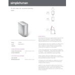 simplehuman CW2096 1.3 Gallon / 5 Liter Brushed Stainless Steel Rectangular Slim Step-On Trash Can with Liner Pocket