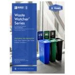 Busch Systems Waste Watcher 202625 23 Gallon Gray HDPE Decorative Organics Bin with Green Lid Busch Systems Waste Watcher 202625 23 Gallon Gray HDPE Decorative Organics Bin with Green Lid