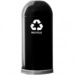 Witt Industries 415DTBL-R 15 Gallon Blue Steel Round Indoor Decorative Recycling Bin with Open Dome Lid Witt Industries 415DTBL-R 15 Gallon Blue Steel Round Indoor Decorative Recycling Bin with Open Dome Lid