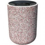 Wausau Tile TF1100 31 Gallon Concrete Round Trash Can with Plastic Dome Top Wausau Tile TF1100 31 Gallon Concrete Round Trash Can with Plastic Dome Top
