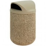 Wausau Tile TF1100 31 Gallon Concrete Round Trash Can with Plastic Dome Top Wausau Tile TF1100 31 Gallon Concrete Round Trash Can with Plastic Dome Top