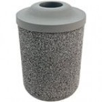 Wausau Tile TF1100 31 Gallon Concrete Round Trash Can with Plastic Dome Top Wausau Tile TF1100 31 Gallon Concrete Round Trash Can with Plastic Dome Top
