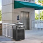 Rubbermaid® 2182610 Black Gloss Steel Medium Perforated Decorative Panel for FG39700 and 2182672 - 4/Case