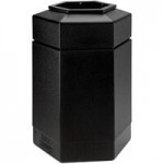 Commercial Zone 73300299 PolyTec 42 Gallon Square Beige Trash Can and Ashtray Dome Lid Set